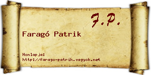 Faragó Patrik névjegykártya